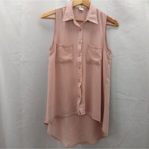 Sans Souci sheer sleeveless blouse. Size small.